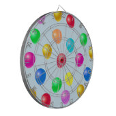 Mehrfarbige Party-Balloons auf Light Blue Dartscheibe (Vorderseite Links)