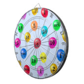 Mehrfarbige Party-Balloons auf Light Blue Dartscheibe (Vorderseite rechts)