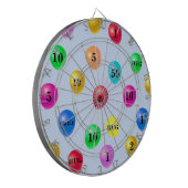 Mehrfarbige Party-Balloons auf Light Blue Dartscheibe (Vorderseite Links)