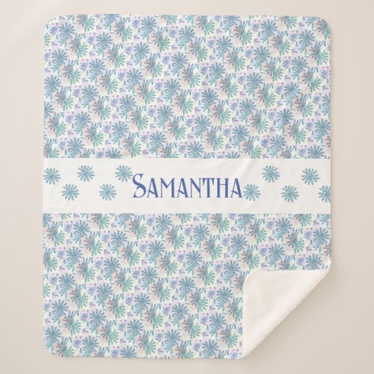 mehrfarbige Pastel Patchwork Daisy Sherpadecke (Vorderseite)