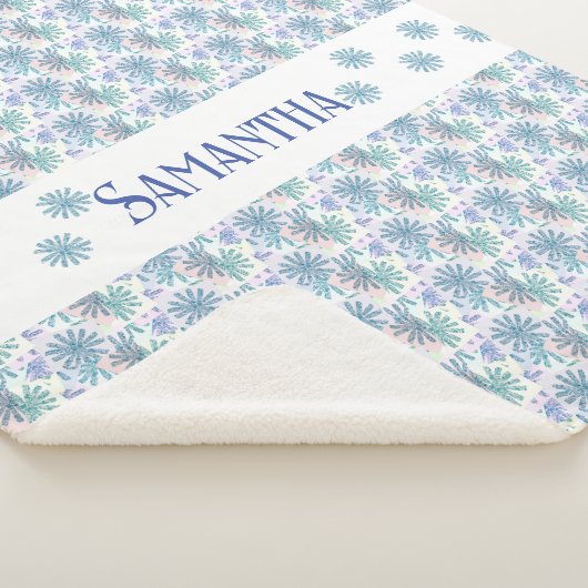 mehrfarbige Pastel Patchwork Daisy Sherpadecke (3/4)