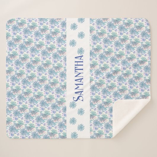 mehrfarbige Pastel Patchwork Daisy Sherpadecke (Vorderseite (Horizontal))