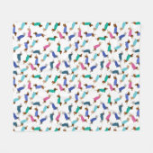 Mehrfarbige Pastell-Dackel Fleece Blanket (Vorderseite (Horizontal))