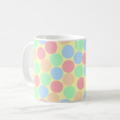 Mehrfarbige Pastell-Punkte-Muster Kaffeetasse (Vorderseite Links)