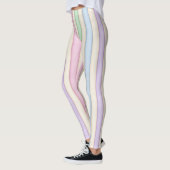 mehrfarbige Pastelle gestreift Leggings (Links)