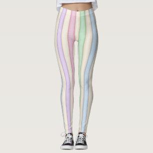 mehrfarbige Pastelle gestreift Leggings