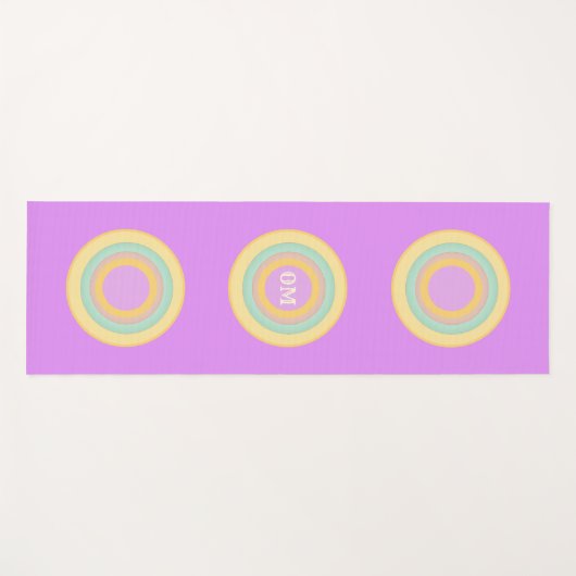 Mehrfarbige Pastellkreise Yogamatte (Vorderseite (Horizontal))