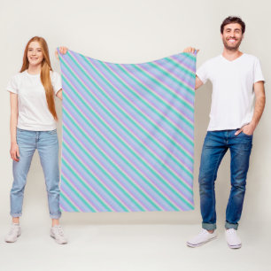 Mehrfarbige Pastellstreifen Fleecedecke