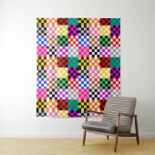 Mehrfarbige Patchwork-Karomuster-Design Wandteppich (Beispiel)