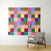 Mehrfarbige Patchwork-Karomuster-Design Wandteppich (Beispiel (Horizontal))