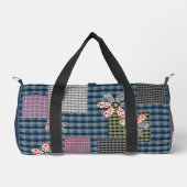 Mehrfarbige Patchwork-Retro-Muster im rustikalen S Duffle Bag (Vorderseite)