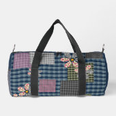 Mehrfarbige Patchwork-Retro-Muster im rustikalen S Duffle Bag (Rückseite)