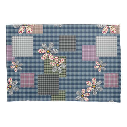 Mehrfarbige Patchwork-Retro-Muster im rustikalen S Kissenbezug (Vorderseite)