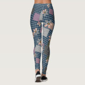 Mehrfarbige Patchwork-Retro-Muster im rustikalen S Leggings (Rückseite)