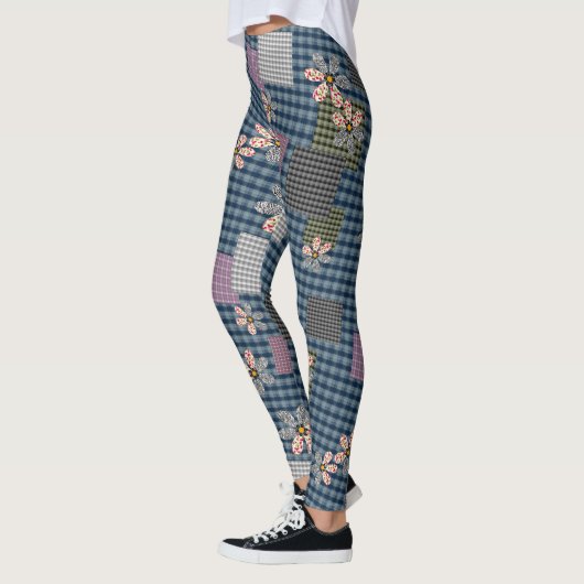 Mehrfarbige Patchwork-Retro-Muster im rustikalen S Leggings (Links)