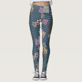 Mehrfarbige Patchwork-Retro-Muster im rustikalen S Leggings (Vorderseite)