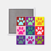 mehrfarbige Paws Magnet (Vorderseite/Rückseite)
