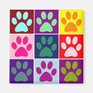 mehrfarbige Paws Magnet
