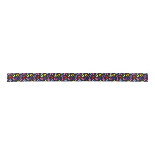 mehrfarbige Paws Satinband (Vorderseite)