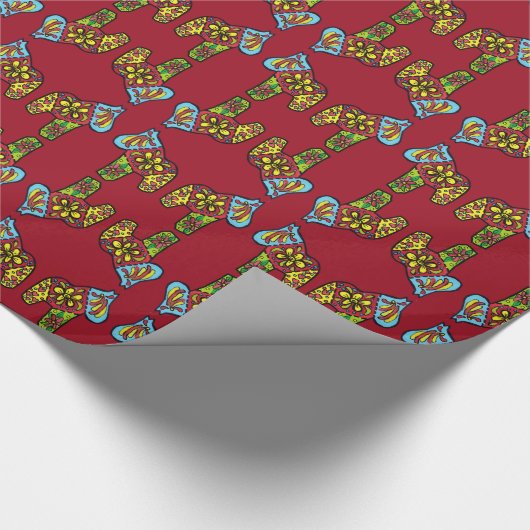 Mehrfarbige Pferde Geschenkpapier (Ecke)