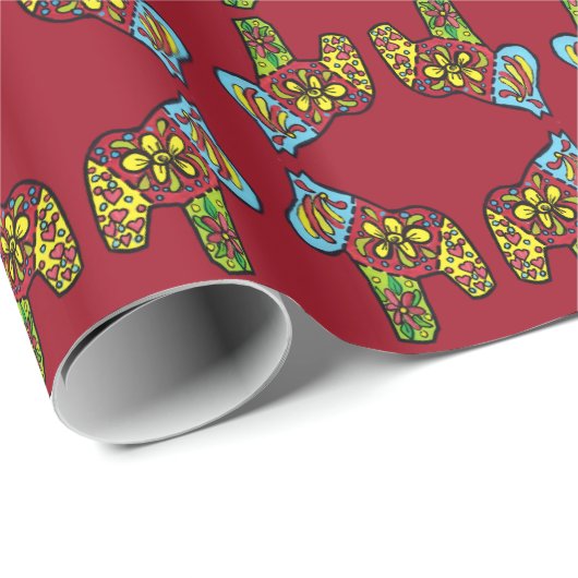 Mehrfarbige Pferde Geschenkpapier (Rolleneckpunkt)