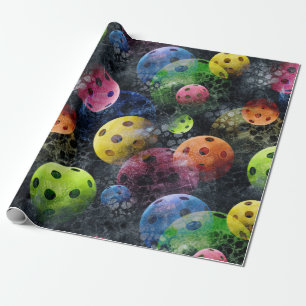 Mehrfarbige Pickleballs Geschenkpapier