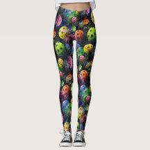 Mehrfarbige Pickleballs Leggings