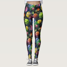 Mehrfarbige Pickleballs Leggings