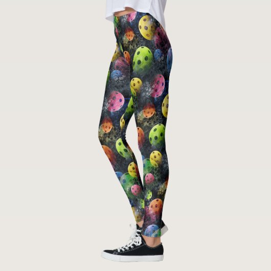 Mehrfarbige Pickleballs Leggings (Links)
