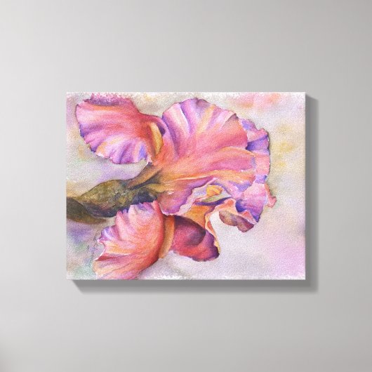 MEHRFARBIGE PINK IRIS WRAPPED LEINWANDDRUCK (Vorderseite)