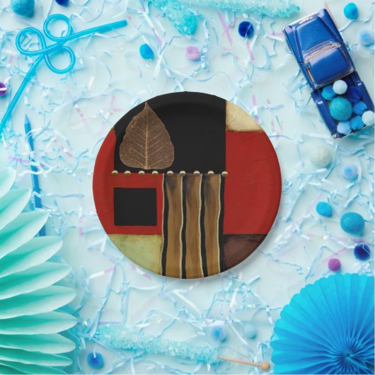 Mehrfarbige Platten-Malerei mit Brown-Blatt Pappteller (Party)