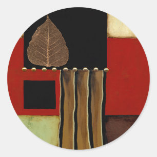 Mehrfarbige Platten-Malerei mit Brown-Blatt Runder Aufkleber