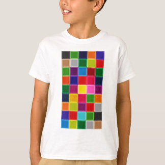 Mehrfarbige Plätze und Streifen Girly T-Shirt