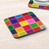 Mehrfarbige Plätze und Streifen Girly Untersetzer (Linke Seite)