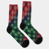 Mehrfarbige PNW-Grunge-Karodesign Socken (Rechts)