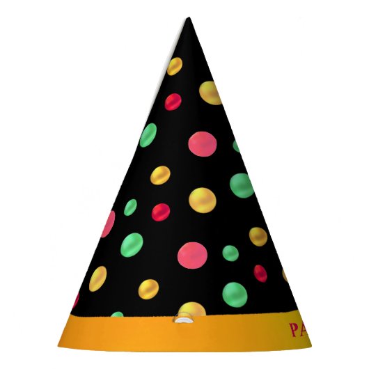 mehrfarbige Polka Dots Partyhütchen (Links)
