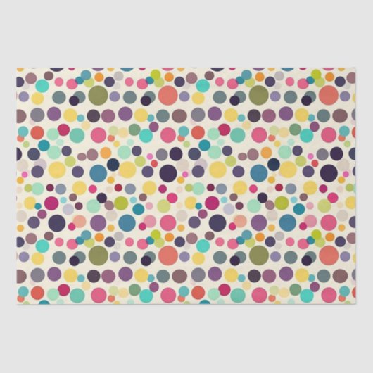 mehrfarbige Polka Dots Seidenpapier (Vorderseite)