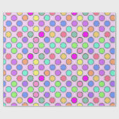 mehrfarbige Polka-Punkte auf blassrosa Hintergrund Geschenkpapier (Flach)