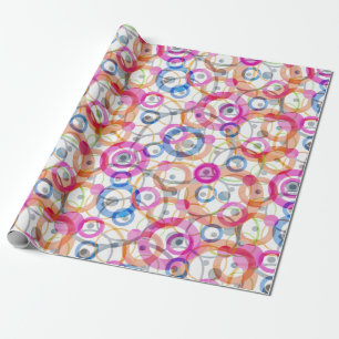mehrfarbige Polka-Punkte, Kreise auf weiß Geschenkpapier