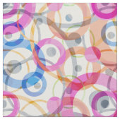 mehrfarbige Polka-Punkte, Kreise auf weiß Stoff (Nahaufnahme)