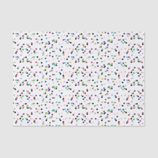 Mehrfarbige Polka-Punkte Seidenpapier (Vorderseite)