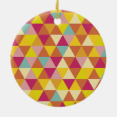 Mehrfarbige Polygon-Dreiecke in geometrischer Form Keramik Ornament (Hinten)