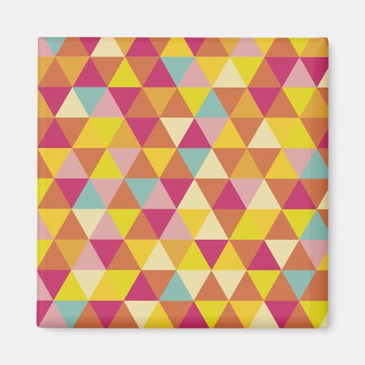 Mehrfarbige Polygon-Dreiecke in geometrischer Form Magnet (Vorne)