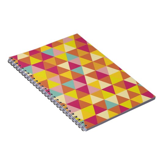 Mehrfarbige Polygon-Dreiecke in geometrischer Form Notizblock (Rechte Seite)