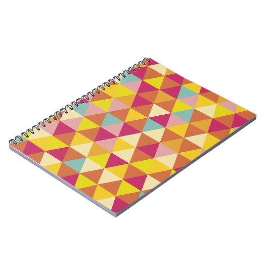 Mehrfarbige Polygon-Dreiecke in geometrischer Form Notizblock (Linke Seite)