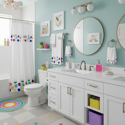 Mehrfarbige Punkte Badhandtuch Set