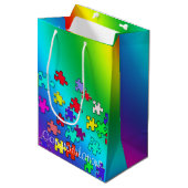 Mehrfarbige Puzzlespiele Mittlere Geschenktüte (Vorderseite Schrägansicht)