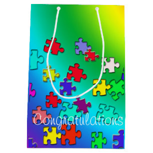 Mehrfarbige Puzzlespiele Mittlere Geschenktüte