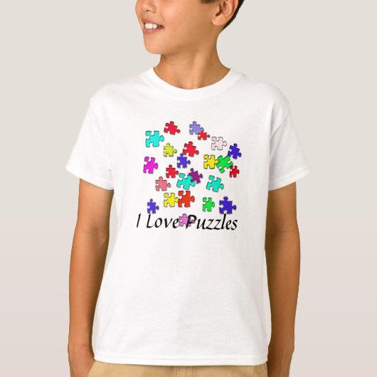 Mehrfarbige Puzzlespiele T-Shirt (Vorderseite)