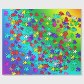 Mehrfarbige Puzzlestücke Geschenkpapier (Flach)